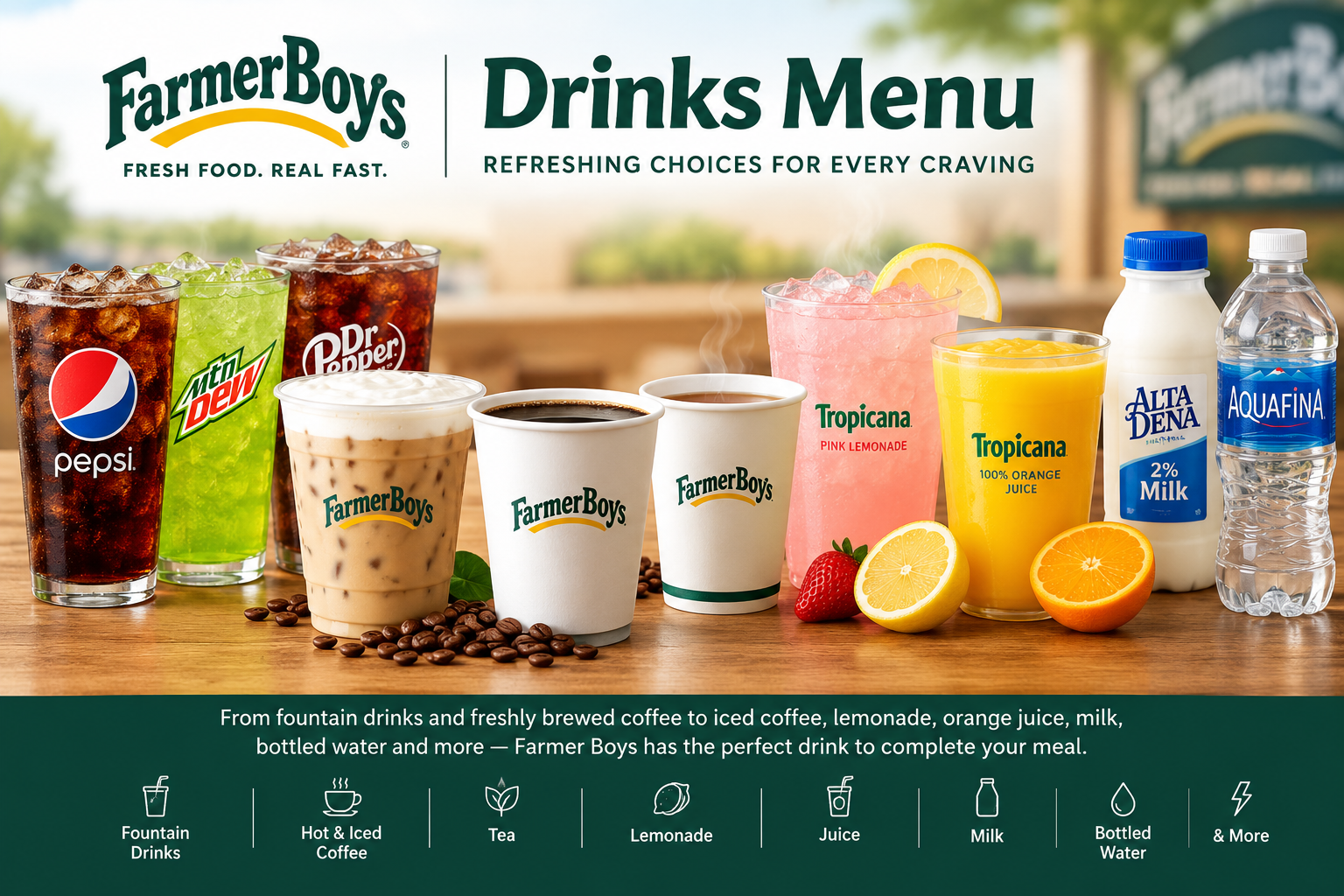 Farmer Boys Drinks Menu 2026